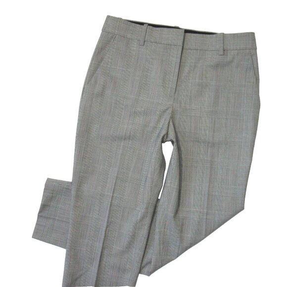 NWT Theory Treeca in Black New Tailor Glen Plaid Stretch Wool Tapered Pant 4 - Picture 3 of 10